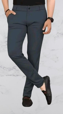 CIVIRASTTYLE Slim Fit Men Grey Trousers