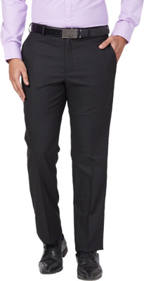 PARK AVENUE Regular Fit Men Black Trousers