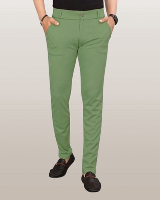 Shreyannk Slim Fit Men Light Green Trousers