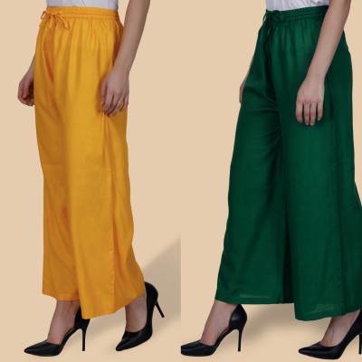 SANVI FASHIO Regular Fit Women Yellow Trousers