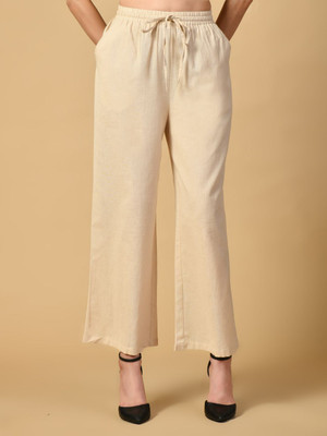 Azzurra Regular Fit Women Beige Trousers