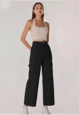 3B EMPIRE Loose Fit Women Cream Trousers