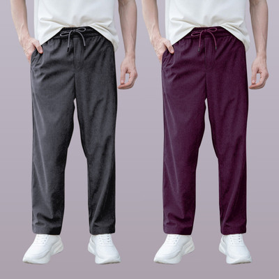 GIBBONTE Solid Men Grey, Multicolor Track Pants