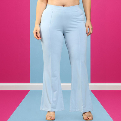 Anitafashion Loose Fit Women Light Blue Trousers