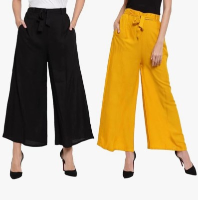 TNQ Flared Women Black Trousers