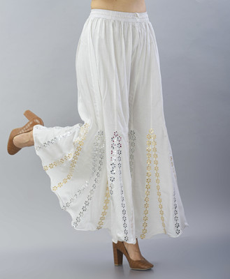 Stardom Flared Women White Trousers