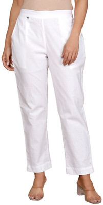 D-image Regular Fit Women White Trousers