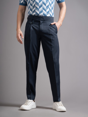 Paul Street Straight Fit Men Dark Blue Trousers