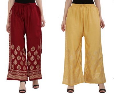 MENSIMPRESSION Relaxed Women Maroon, Gold Trousers