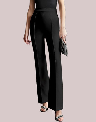 HouseOfCommon Regular Fit Women Black Trousers