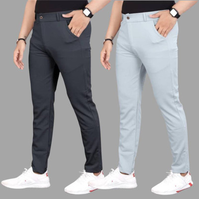 KENDORE Regular Fit Men Grey, Silver Trousers