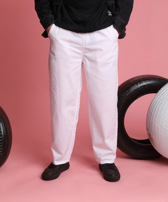 Bene Kleed Loose Fit Men White Trousers