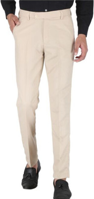 ABHIRAAM Regular Fit Men White Trousers