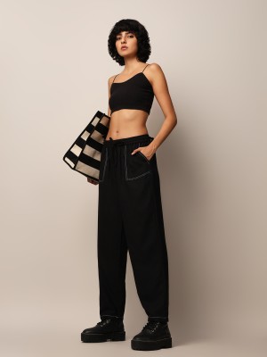 ONLY Regular Fit Women Black Trousers