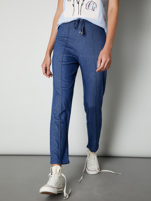 MAX Regular Fit Women Blue Trousers