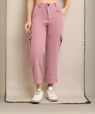 Indy Made Straight Fit Women Pink Trousers