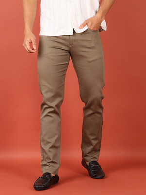 V-MART Slim Fit Men Beige Trousers