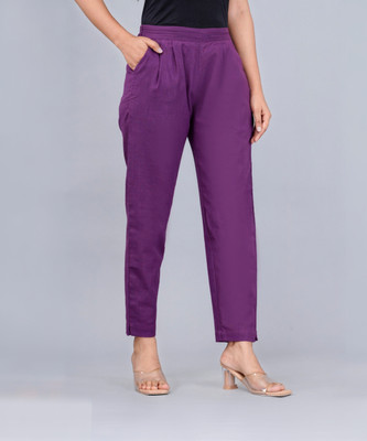 Payal Creation Loose Fit Women Purple Trousers