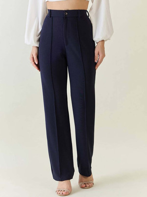 KOTTY Regular Fit Women Dark Blue Trousers