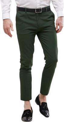 Kurus Slim Fit Men Green Trousers