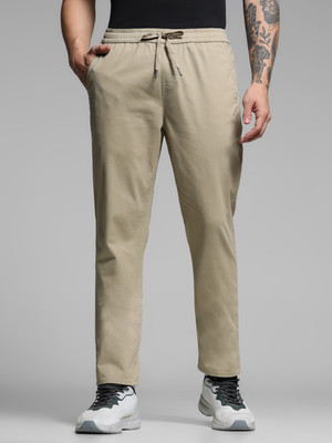 JACK & JONES Regular Fit Men Beige Trousers