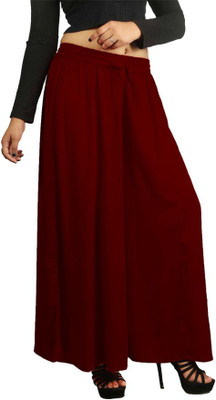 Kicha Flared Women Maroon Trousers