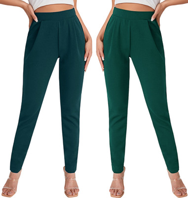DTR FASHION Regular Fit Women Dark Blue Trousers