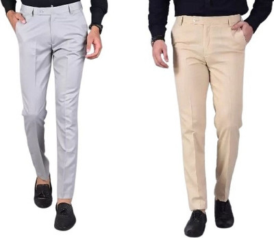 rishi Regular Fit Men Grey, Gold Trousers