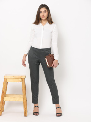 Wearhouse Slim Fit Women Grey Trousers