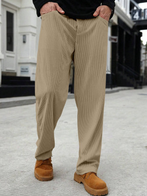 Rajovati Regular Fit Men Cream Trousers