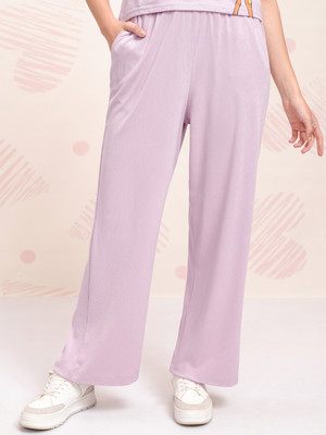 Tokyo Talkies Straight Fit Women Purple Trousers