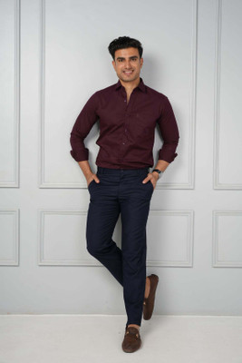 John Watson Regular Fit Men Blue Trousers