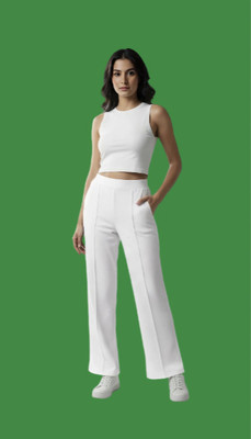 LAXMISPORTS Straight Fit Women White Trousers