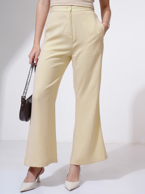Tokyo Talkies Flared Women Beige Trousers