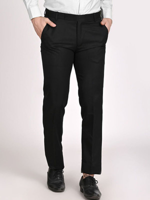 fineblu Regular Fit Men Black Trousers