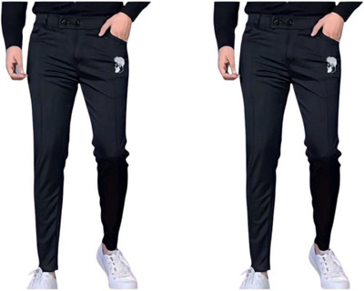 ADVIK FASHION HUB Slim Fit, Comfort Fit Men Black Trousers