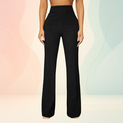 Anitafashion Loose Fit Women Black Trousers