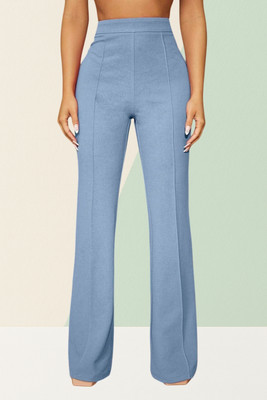 AKOTTY Comfort Fit, Regular Fit Women Light Blue Trousers
