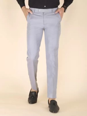 Blends Trendz Regular Fit Men Silver Trousers