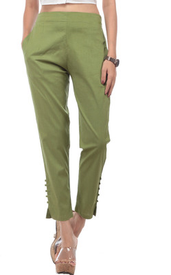 TRUELADY Regular Fit Women Green Trousers