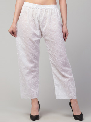 FamBee Relaxed Women White Trousers