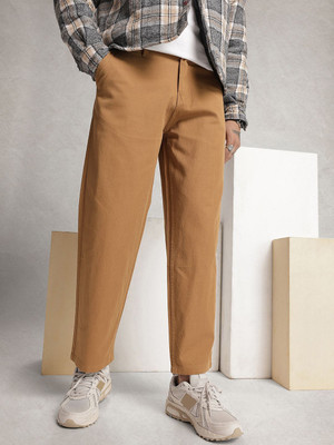 WROGN Loose Fit Men Brown Trousers