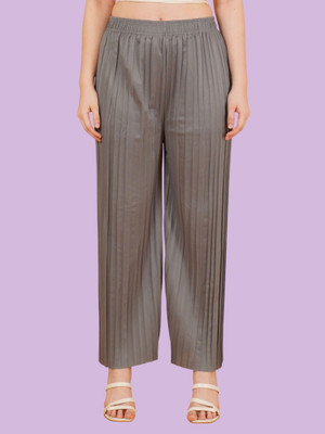 Kasendra Regular Fit Women Grey Trousers