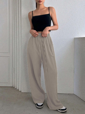 Leriya Fashion Regular Fit Women Grey Trousers