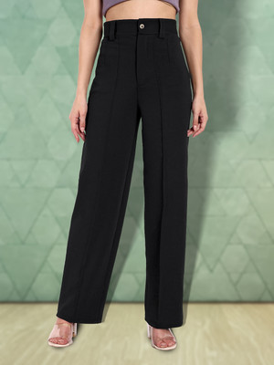 METRONAUT Regular Fit Women Black Trousers