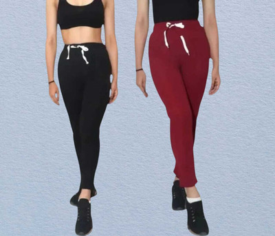 Retailmart Straight Fit Women Black, Red Trousers