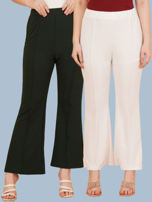 Kintu Parantu Regular Fit Women Green, White Trousers