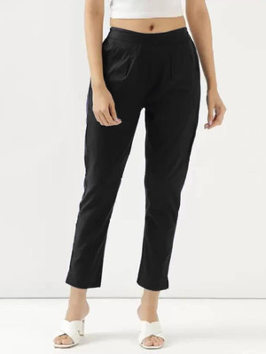 Anmi Comfort Fit Women Black Trousers