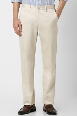 PETER ENGLAND Regular Fit Men Cream Trousers