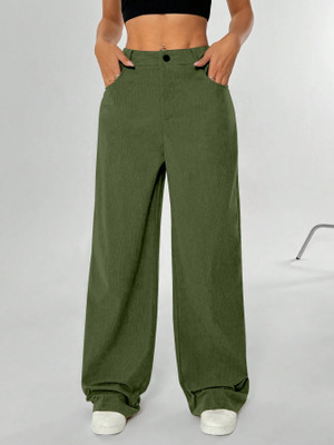 Rajovati Loose Fit Women Dark Green Trousers